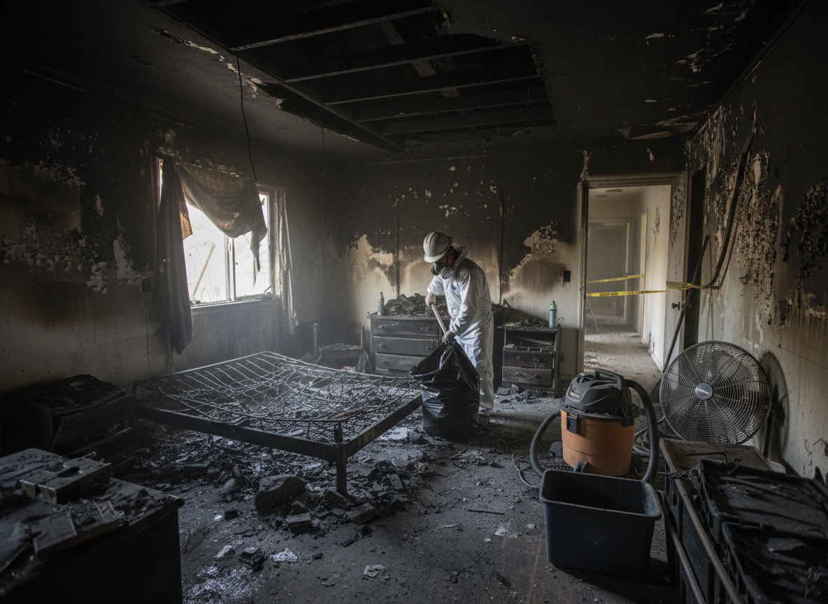Bedroom Fire Damage Cleanup in Studio City, CA